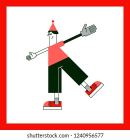 Christmas party illustration. Vector design for posters, stickers, embroidery and clothing