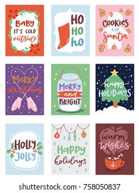 Christmas party invintation vector card design template for noel Xmas holiday celebration clipart New Year Santa Claus printable poster background