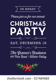 Christmas Party invitation card. Can also be used as a christmas party flyer. Vector and illustration design.
