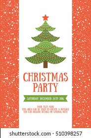 Christmas party invitation card design. Vector illustration.