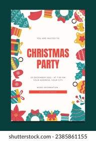 Christmas Party Invitation Card Template