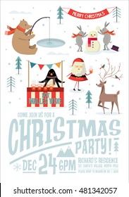 christmas party invitation card vector/illustration