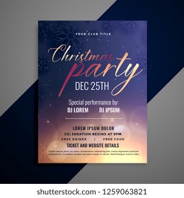 Christmas Party Invitation Flyer Template Design Stock Vector (Royalty ...