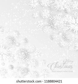 Christmas Party Invitation Paper cut origami snowflake gray background invitation template  