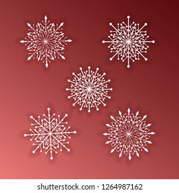 Christmas Party Invitation Paper cut origami snowflake gray background invitation template - Vector - Vector