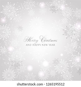 Christmas Party Invitation Paper cut origami snowflake gray background invitation template - Vector - Vector