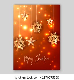 Orange Christmas Card Vector Art & Graphics