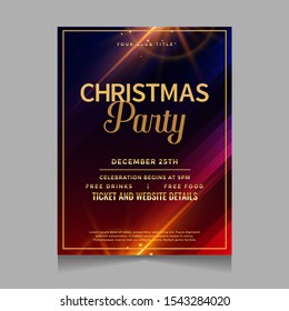 Christmas party invitation poster design template 