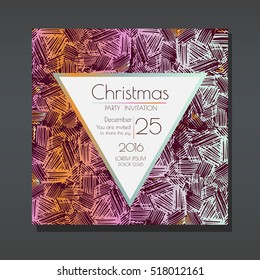 Christmas party invitation template. Card has enough copy space. Vector format.