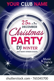 Christmas party invitation template elegant background. Vector illustration.
