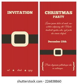 Christmas party invitation. Traditional colors. Santa clothing.