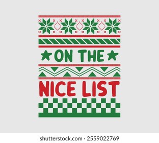 Christmas party invitation ugly sweater design, festive red, green, knitted patterns. Reindeer motifs, playful typography, fun cozy holiday atmosphere, touch of nostalgia. Ugly Sweater Par