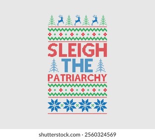 Christmas party invitation ugly sweater design, festive red, Green, knitted patterns. Reindeer motifs, playful typography, fun cozy holiday atmosphere, touch of nostalgia. Ugly Sweater Party