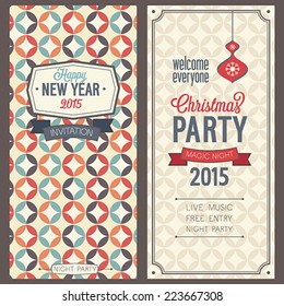 Christmas party invitation. Vector illustration.