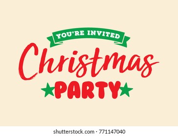 Christmas Party Invitation Vector Text Background