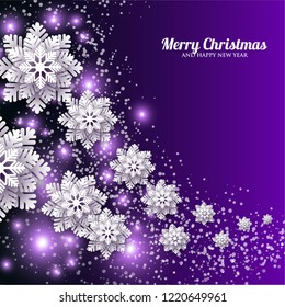 Christmas party invitation winter holiday card with snowflake