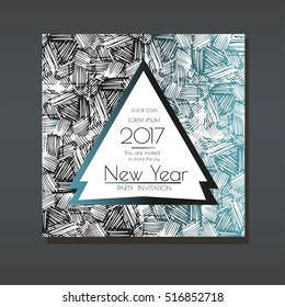 Christmas party invitations set with envelope template. Cards have enough copy space. Vector format.