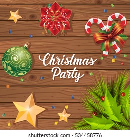 Christmas Party Lettering and Confetti