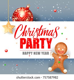 Christmas Party Lettering and Cookie