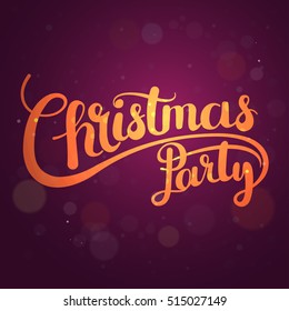 Christmas party lettering, elegant lettering for invitations, festive posters on the beautiful background, vector