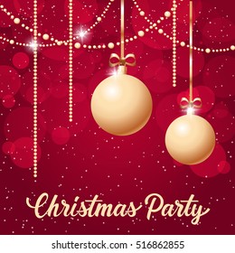 Christmas Party Lettering and Two Balls