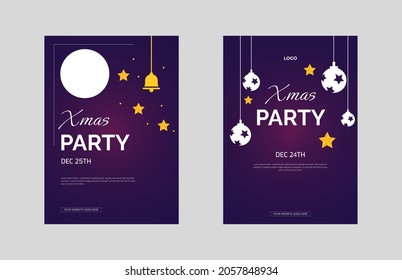 Christmas party and new year flyer design template. eat drink Christmas party poster leaflet design. flyer in A4, bundle, brochure design, cover modern layout, annual report, poster