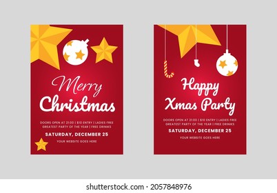 Christmas party and new year flyer design template. eat drink Christmas party poster leaflet design. flyer in A4, bundle, brochure design, cover modern layout, annual report, poster
