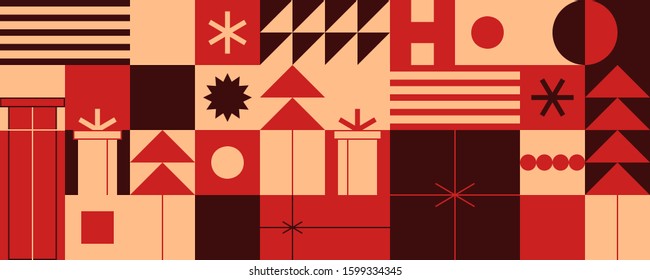Christmas party pattern. Vector design for posters, stickers, embroidery and clothing