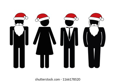 Christmas party pictogram people vector illustration EPS10