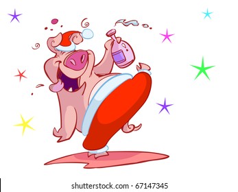 christmas party pig