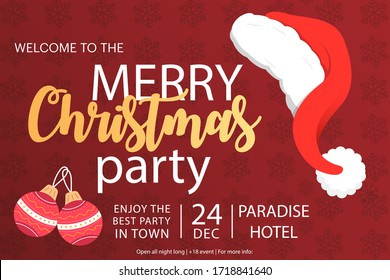 Christmas party poster, advertising, flyer - vector illustration