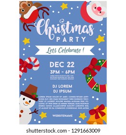 christmas party poster celebration santa claus