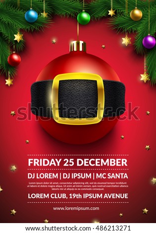 christmas party poster design 3 d christmas stock vector royalty