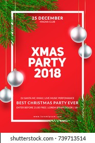 Christmas party poster design. Creative winter holidays background. Eps10 vector. Christmas party poster design. Creative winter holidays background. Eps10 vector.