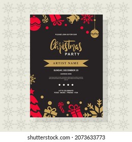 Christmas party poster design template a4 size