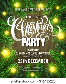 Christmas Party poster design template. Vector illustration EPS10