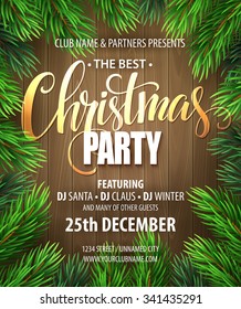 Christmas Party poster design template. Vector illustration EPS10