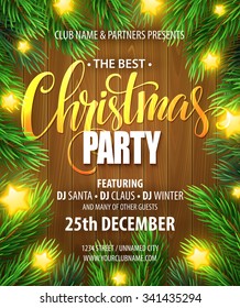 Christmas Party poster design template. Vector illustration EPS10