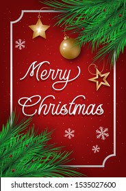 Christmas party poster design. Winter holidays background.