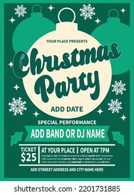 Christmas party poster flyer or social media post template design