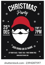 Christmas party poster flyer  social media post design