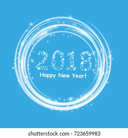 Christmas Party Poster. Happy 2018 New Year Flyer, Greeting Card, Invitation, Menu Design Template. Vector