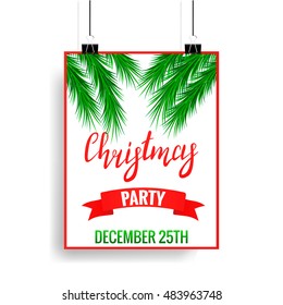 Christmas Party Poster template.