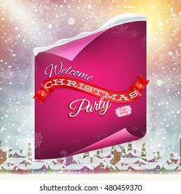 Christmas party poster template. EPS 10 vector file included