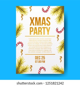 Christmas party poster template with . vector illustration
