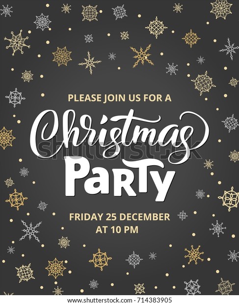 Christmas Party Poster Template Vector Illustration Stock Vector ...