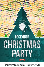 Christmas party poster. Vector illustration.