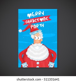 Christmas party poster. Vector illustration