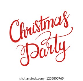 Christmas Party Red Lettering Vector Lettering Stock Vector (Royalty ...