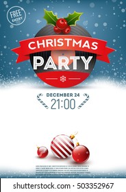 Christmas party retro poster